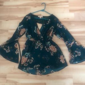 Floral printed romper